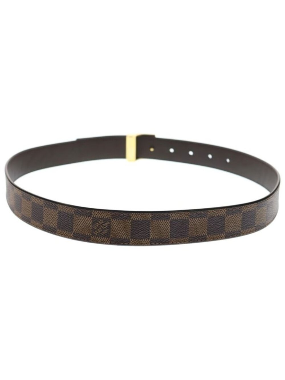 Louis Vuitton Damier Ebene Sainteur Carre Belt Brown M6944 V Gold Hardware - Picture 2 of 6
